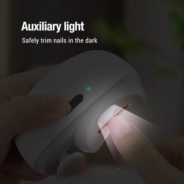 Electric Automatic Nail Clippers With Light Trimmer Nail Cutter Manicure For Baby Adult Care Scissors Body Tools Nail Polishing - Image 4