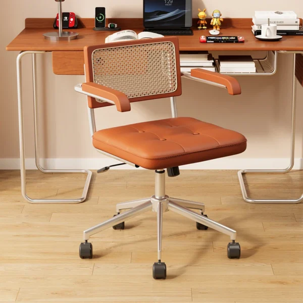 Vintage Simple Backrest Computer Chair Adjustable Swivel Desk Chair Ergonomic Study Chair for Home Office Furniture