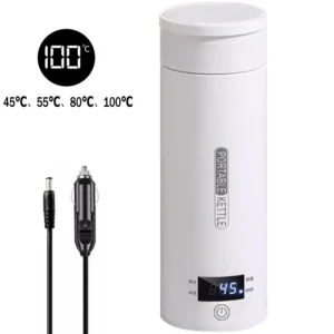 Boiling Water Travel Electric Kettle 12V Car Portable Tea Coffee Keep Warm Heating Kettle Mini 500ml Bottle Intelligent Display