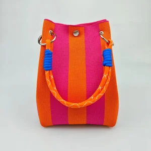 Korean Style Knitted Tote Bag Large Capacity Handbag Portable for Work Commuting Outings Neutral Minimalist Soft Polyester Linin