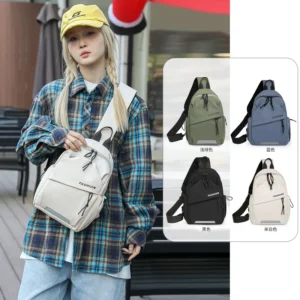 Large Capacity Women's Crossbody Chest Bag Casual Sports Backpack Summer New Trend Brand Niche Bag Nylon Neutral Minimalist Styl