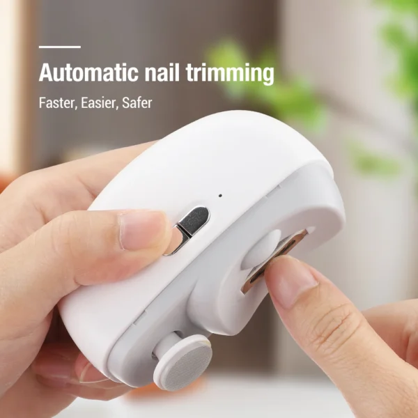 Electric Automatic Nail Clippers With Light Trimmer Nail Cutter Manicure For Baby Adult Care Scissors Body Tools Nail Polishing - Image 2