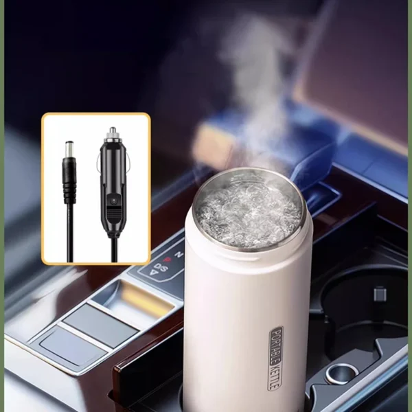 Boiling Water Travel Electric Kettle 12V Car Portable Tea Coffee Keep Warm Heating Kettle Mini 500ml Bottle Intelligent Display - Image 3