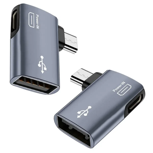 Trendy! 2Pcs OTG Adapter for Fire TV Stick 90 Degree Left/Right Angle Micro-USB to USB OTG Adapter for Android Phone Tablet - Image 3