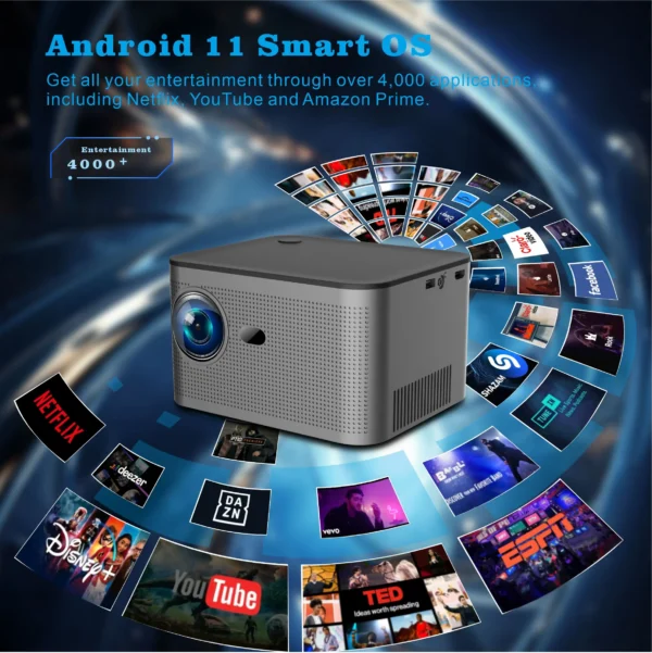 New HY350 Full HD 1080P 4K Mini Video Projector HY300 Android 11 LCD Smart Wifi Portable Projectors Home Theater Proyector - Image 6