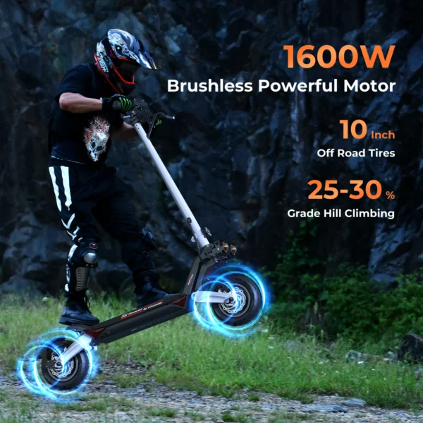 Circooter Raptor pro adult escooter, 1600W motor, folding E-scooter, 10-inch tire, E-mountain scooter, electric scooter - Image 3