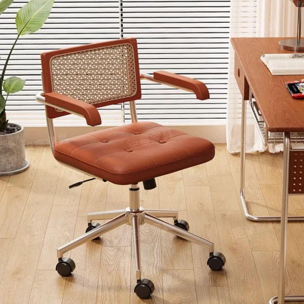 Vintage Simple Backrest Computer Chair Adjustable Swivel Desk Chair Ergonomic Study Chair for Home Office Furniture - Image 4