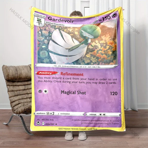 Pokémon Cards Gardevoir Blanket Warm Soft Fluffy Throw King Size Luxury Throw Kid Adult Sofa Bed Blanket Cover Travel Throw Gift - Image 6